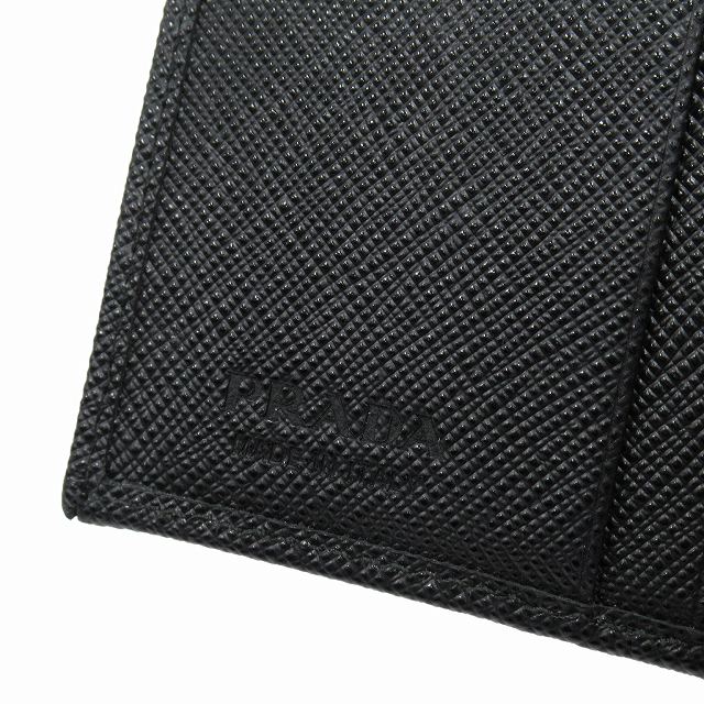 極美品/現行✨プラダ 折り財布 三角ロゴ ブラック サフィアーノレザー