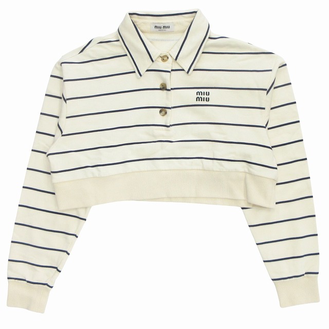 24AW ミュウミュウ miumiu コットン クロップド トレーナー スウェット