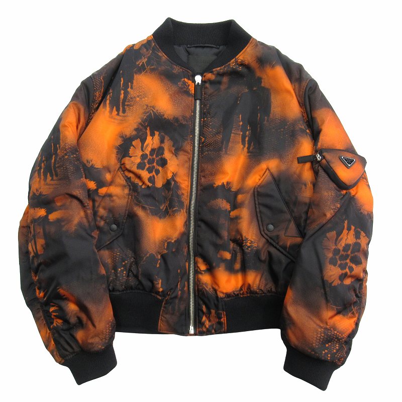 プラダドライバーズジャケット 美品 22aw プラダ PRADA トライアングルロゴ Re-Nylon 転写