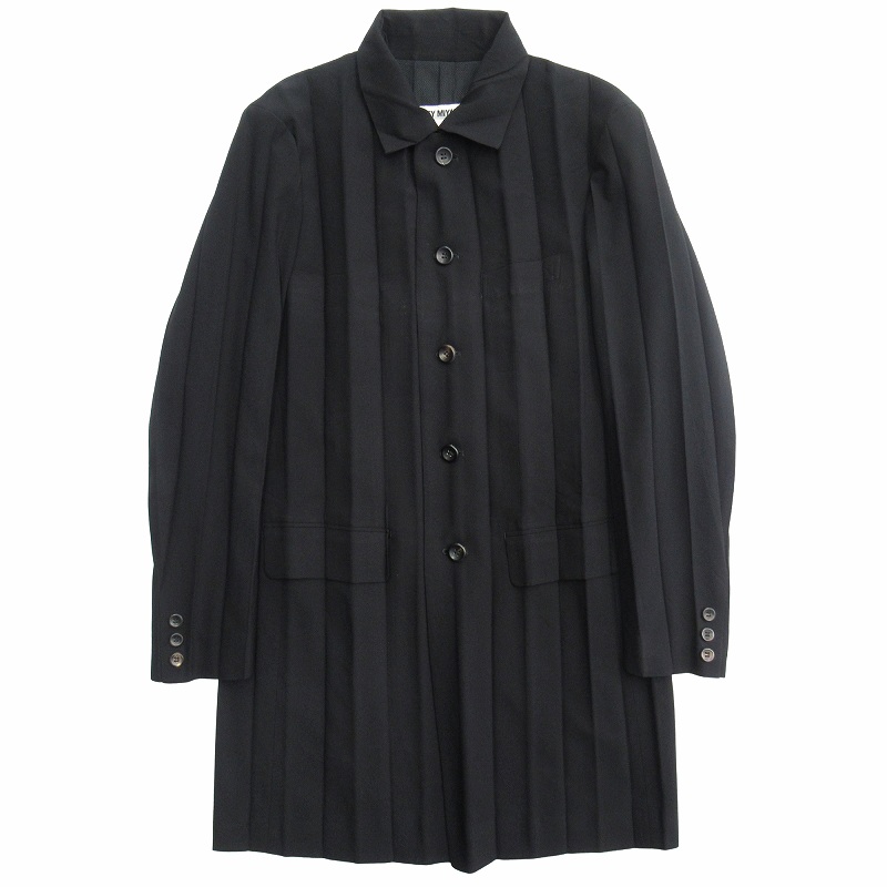 【中古】99aw イッセイミヤケ アコーディオン プリーツ加工 セミロング ジャケット コート 90s 90年代 ビンテージ 99aw イッセイミヤケ ISSEY MIYAKE アコーディオン プリーツ加工
