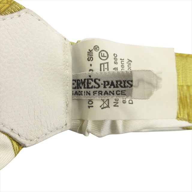 HERMES エルメス サスペンダー シルク 白系 レザー プリント クリップ型 3609 エルメス HERMES - シルク×レザー 白×カーキ×マルチ サスペンダー 小物