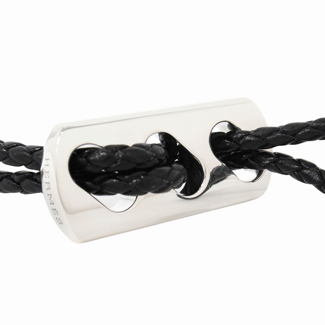 【中古】新品仕上げ済 美品 エルメス HERMES キーホルダー キーリング チャーム 編み込み レザー Ag925 ◆９ 新品仕上げ済 美品 エルメス HERMES キーホルダー キーリング チャーム