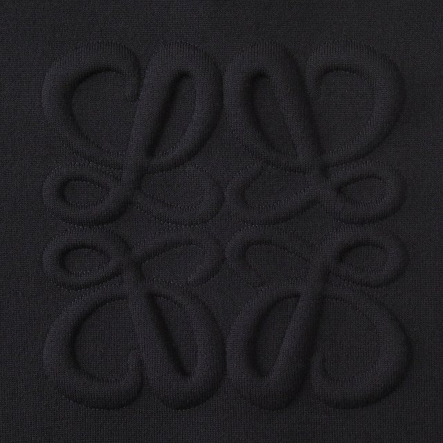 極美品 23AW ロエベ LOEWE ドライバーズニット ジャケット ブルゾン オーバーサイズ ジップアップ エンボス アナグラム バックロゴ アーカイブ H526Y16K42 サイズXS 黒 ブラック メンズ ◆６ 