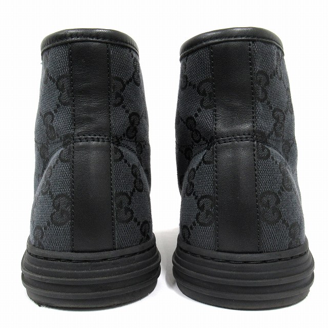 【未使用✨】　GUCCI ハイカットスニーカー　レザー　22.5㎝　ロゴプレート 未使用✨】 GUCCI ハイカットスニーカー レザー 22.5㎝ ロゴプレート