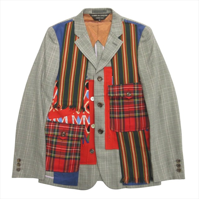 コムデギャルソンオムプリュス マルチパターン テーラードジャケット 未使用品 10ss コムデギャルソンオムプリュス COMME des GARCONS HOMME