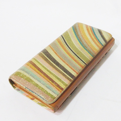 ポールスミス コンパクト 二つ折り財布 茶×マルチストライプ 新品 レザー 本革 楽天市場】Paul Smith ポールスミス L字ファスナー小銭入れ付き