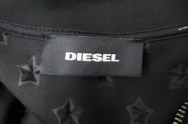 ディーゼル DIESEL スター星エンボス MA-1 ブルゾン ジャケット XL黒