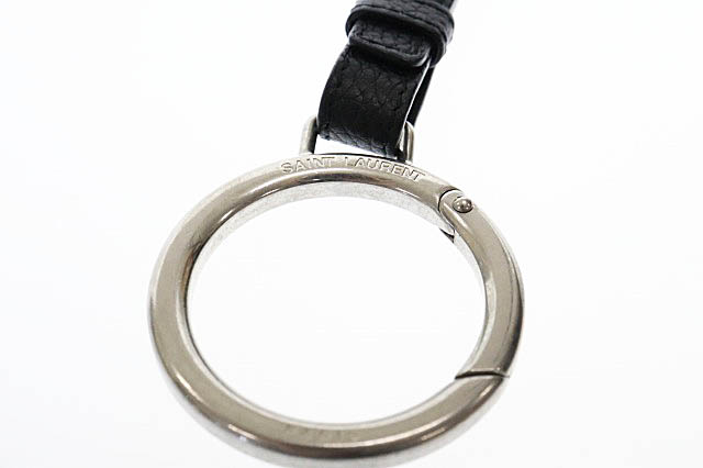 サンローラン パリ Saint Laurent Paris Logo Engraved Keyring キーホルダー キーリング 黒 ブラック ブランド古着ベクトル 中古 0303 0070 メンズ 034 ベクトルパーク