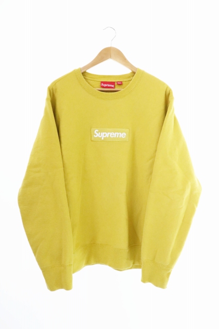セール 登場から人気沸騰 ブランド古着ベクトル マスタード M トレーナー スウェット ロゴ ボックス Crewneck Logo Box 18aw Supreme 中古 シュプリーム 中古 0316 メンズ 0350 スウェット トレーナー Digitechstores Com