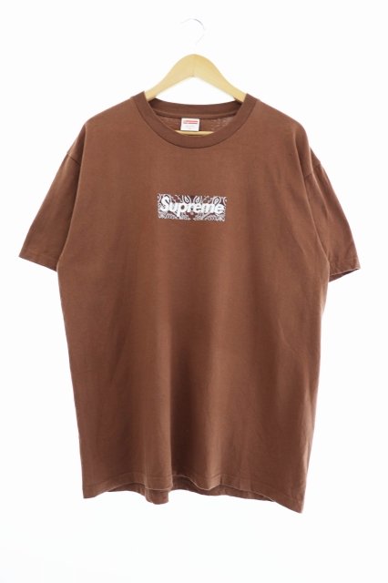 シュプリーム Supreme 19aw Bandana Box Logo Tee バンダナ ボックス ロゴ 半袖 Tシャツ ペイズリー柄 M 茶 ブラウン ブランド古着ベクトル 中古 0731 0150 メンズ 034 ベクトルパーク