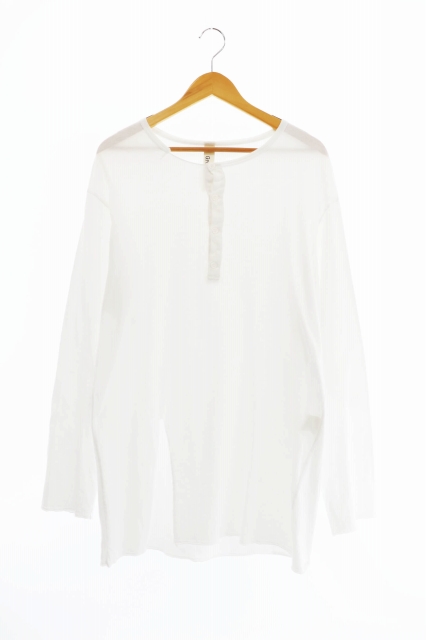 グラウンドワイ ヨウジヤマモト Groundy 15aw 切込みカットソー ヘンリーネック ロング丈 長袖 Tシャツ Gy T04 003 3 ホワイト ブランド古着ベクトル 中古 0016 メンズ 034 ベクトルパーク