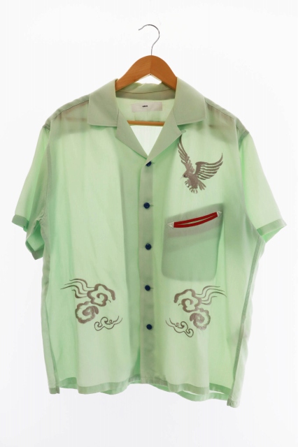 トーガ Toga 16ss 刺繍 オープンカラー 半袖シャツ Tv61 Fj3 44 ミントグリーン ブランド古着ベクトル 中古 0901 0052 メンズ 034 ベクトルパーク