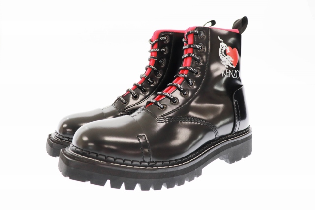 ケンゾー Kenzo ss Kamden Lace Up Boot Lucky Tiger レース アップ ブーツ ラッキー タイガー Fa55bt001l81 42 27 黒 ブラック ブランド古着ベクトル 中古 0908 01 メンズ 034 ベクトルパーク