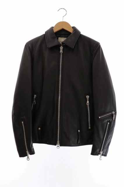 ナノユニバース Nano Universe 17aw シープ スキン レザー ジャケット ライダース Nuc73l000sh S 黒 ブラック ブランド古着ベクトル 中古 1011 0035 メンズ 034 ベクトルパーク