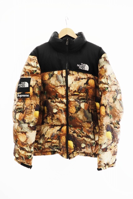 シュプリーム Supreme The North Face Tnf ザ ノース フェイス 16aw Leaves Nuptse Jacket リーヴス カモ ヌプシ ジャケット 枯葉 迷彩 700 Nd L ブラック ブラウン ブランド古着ベクトル 中古 1030 1040 メンズ 034 ベクトルパーク