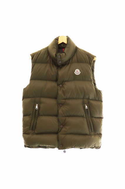 モンクレール Moncler ワンポイント ロゴ ダウン ベスト 50 659 1 カーキ ブランド古着ベクトル 中古 1109 0100 メンズ 034 ベクトルパーク