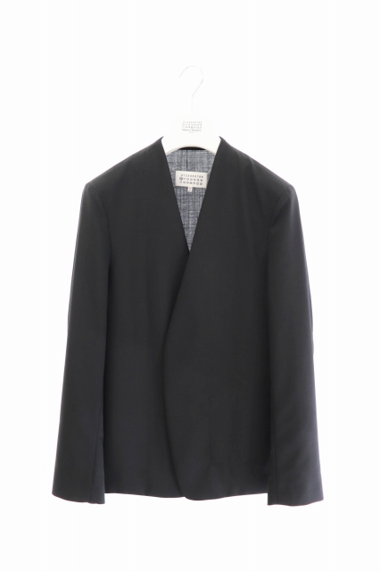 メゾンマルジェラ Maison Margiela カラーレス ブレザー ノーカラー ジャケット S50bn0435 S 44 黒 ブラック ブランド古着ベクトル 中古 1119 04 メンズ 034 ベクトルパーク