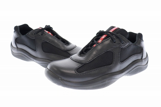 プラダスポーツ Prada Sport Calzature Donnna レザー スニーカー Pr3163 37 黒 ブラック ブランド古着ベクトル 中古 0070 レディース 034 ベクトルパーク