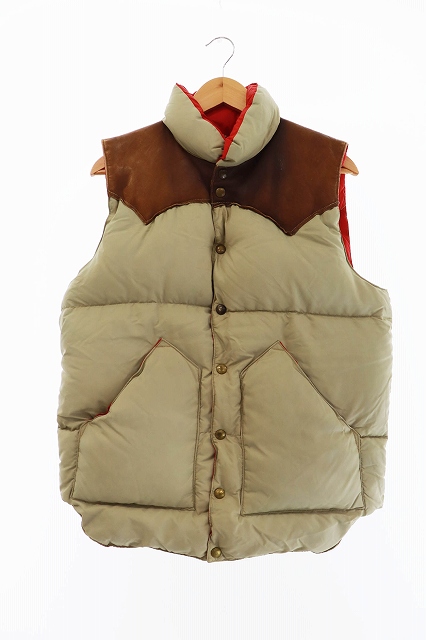 ロッキー マウンテン フェザーベッド Rocky Mountain Featherbed 70s クリスティー ベスト レザーダウンベスト 40 ベージュ ブランド古着ベクトル 中古 1223 0080 メンズ 034 ベクトルパーク