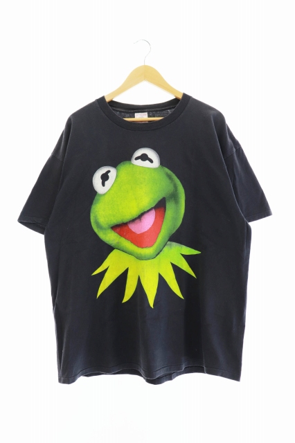 ヴィンテージ Vintage 90s Sesame Street Kermit セサミストリート カーミット プリント 半袖 Tシャツ Deltaボディ Usa製 Xl 黒 ブラック ブランド古着ベクトル 中古 0040 メンズ 034 ベクトルパーク