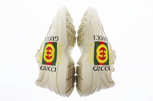 グッチ Gucci ロゴ レザー スニーカー 27 5 白 ホワイト ブランド古着ベクトル 中古 1222 0250 メンズ 034 ベクトルパーク