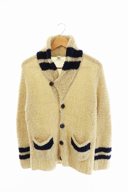 ロンハーマン Ron Herman カーディガン ショールカラー ボア 革ボタン 1071 M アイボリー ブランド古着ベクトル 中古 1227 00 メンズ 034 ベクトルパーク
