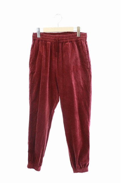 ワコマリア Wacko Maria 18ss Velour Pants ベロア トレーナー パンツ 刺繍 裾リブ L バーガンディー ブランド古着ベクトル 中古 0060 メンズ 034 ベクトルパーク