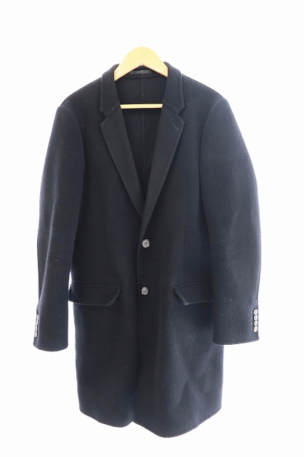 トゥモローランド Tomorrowland チェスター コート 46 黒 ブラック ブランド古着ベクトル 中古 0010 メンズ 034 ベクトルパーク