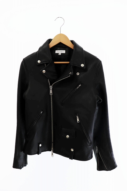 B Y ユナイテッドアローズ Beauty Youth ビューティー ユース 羊革ダブルライダース ジャケット S 黒 ブラック ブランド古着ベクトル 中古 0050 メンズ 034 ベクトルパーク