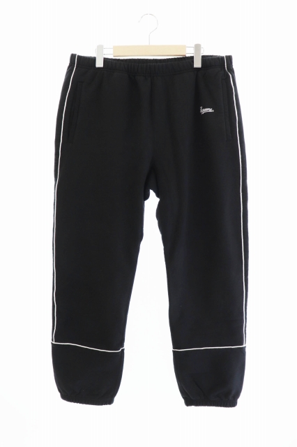 シュプリーム Supreme 18ss Piping Sweat Pants パイピング スウェット パンツ L 黒 ブラック ブランド古着ベクトル 中古 2101 0035 メンズ 034 ベクトルパーク