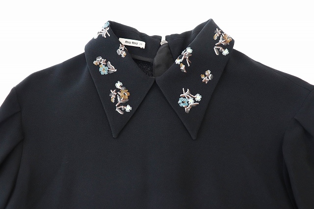 ミュウミュウ Miumiu 衿刺繍 ワンピース 38 黒 ブラック ブランド古着ベクトル 中古 01 レディース 034 ベクトルパーク ミュウミュウ Miumiu 衿刺繍 ワンピース 38 黒 ブラック ブランド古着ベクトル 中古 01 レディース 034 ベクトルパーク