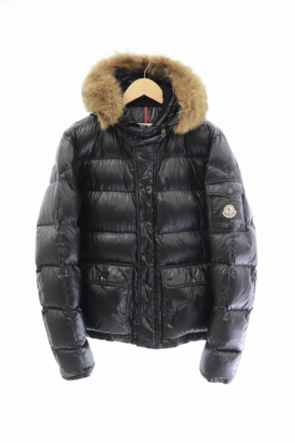 モンクレール Moncler 国内正規品 Hubert ヒューバート コヨーテファー付き ダウン ジャケット 091 15 3 黒 ブラック ブランド古着ベクトル 中古 0400 メンズ 034 ベクトルパーク