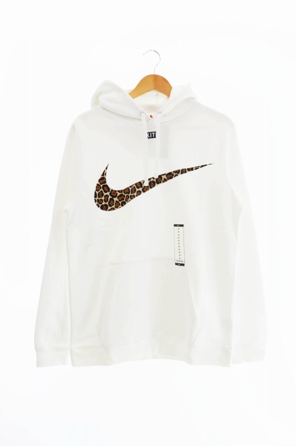 ナイキ Nike Kith キス 17aw Swoosh Hoodie スウッシュ ロゴ レオパード スウェット フーディー パーカー Ah5009 100 M 白 ホワイト ブランド古着ベクトル 中古 2109 0100 メンズ 034 ベクトルパーク
