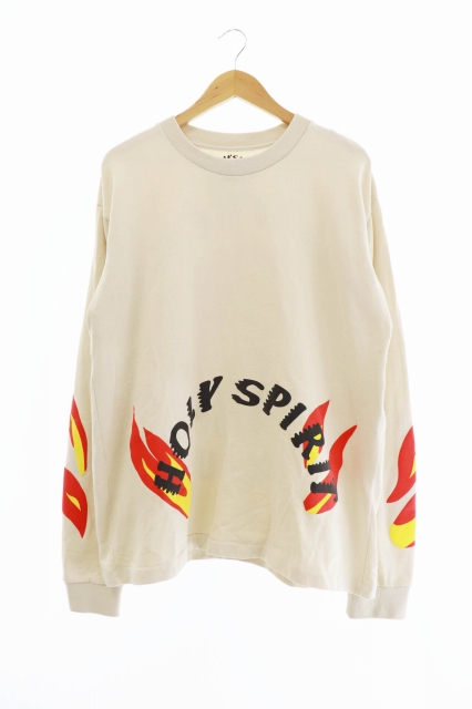 Kanye West カニエ ウェスト Cactus Plant Flea Market Cpfm カクタスプラントフリーマーケット Yeezy イージー 19aw Holy Spirit Long Sleeve ホーリー スピリット 長袖 Tシャツ M ベージュ ブランド古着ベクトル 中古 2109 0080 メンズ 034