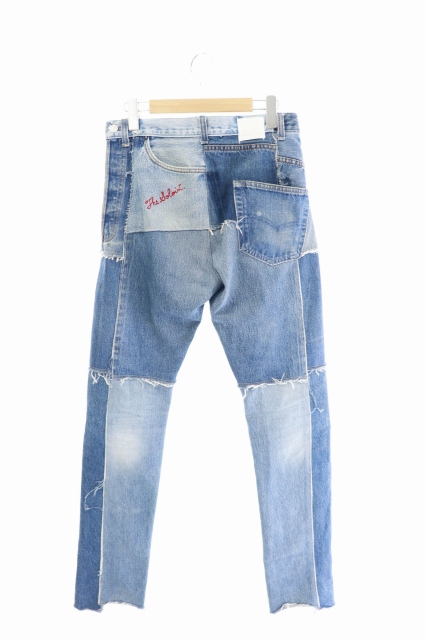 タカヒロミヤシタザソロイスト TAKAHIRO MIYASHITA The Soloist. 90°JEAN 再構築 リメイク デニム パンツ ジーンズ 46 インディゴ ブランド古着ベクトル 中古 210227 0280 メンズ