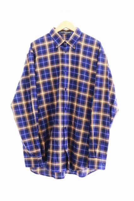 バレンシアガ Balenciaga バック ロゴ チェック シャツ C136 Tyb16 4011 40 M 青 ブルー ブランド古着ベクトル 中古 メンズ 034 ベクトルパーク バレンシアガ Balenciaga バック ロゴ チェック シャツ C136 Tyb16 4011 40 M 青 ブルー ブランド古着ベクトル 中古 メンズ 034 ベクトルパーク