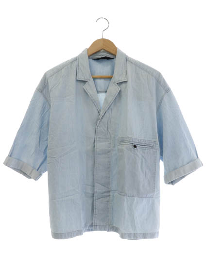 エッセイ Essay 19ss Collar Denim Shirt Bleach カラー デニム ブリーチ 加工 半袖 シャツ Es08sh 04 S 青 ブルー ブランド古着ベクトル 中古 00 メンズ 034 ベクトルパーク