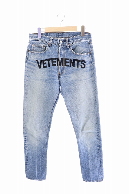 ヴェトモン ベトモン Vetements Levi S リーバイス 17aw ロゴ刺繍 デニム パンツ Wss18pa5 M インディゴ ブランド古着ベクトル 中古 0350 メンズ 034 ベクトルパーク