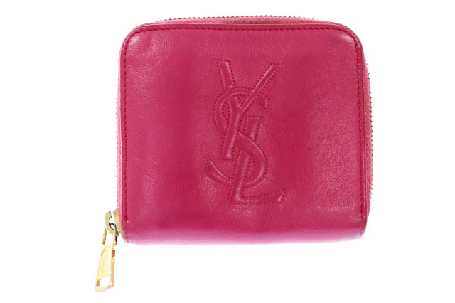 イヴサンローラン Yves Saint Laurent Ysl ロゴ 二つ折り 財布 コンパクト ウォレット ピンク ブランド古着ベクトル 中古 103 レディース 034 ベクトルパーク