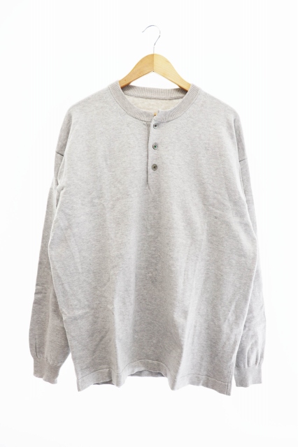 クレプスキュール Crepuscule Henley Neck L S ヘンリー ネック サマーニット 長袖 Tシャツ ロンt 2101 005 2 L 灰 グレー ブランド古着ベクトル 中古 106 メンズ 034 ベクトルパーク