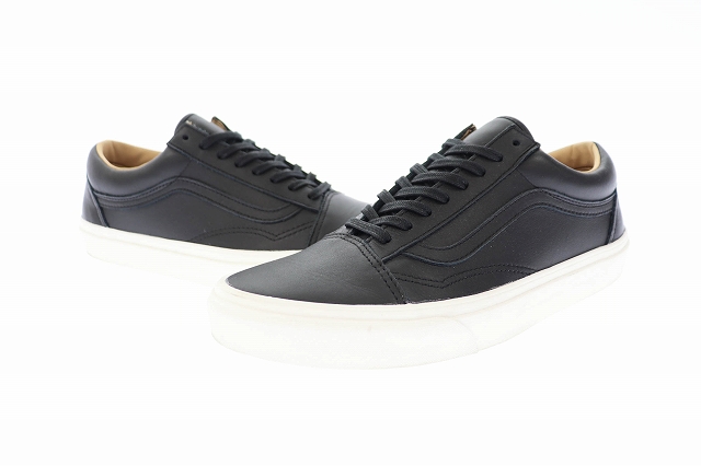 バンズ Vans Old Skool オールド スクール レザー スニーカー 27 黒 ブラック ブランド古着ベクトル 中古 107 メンズ 034 ベクトルパーク