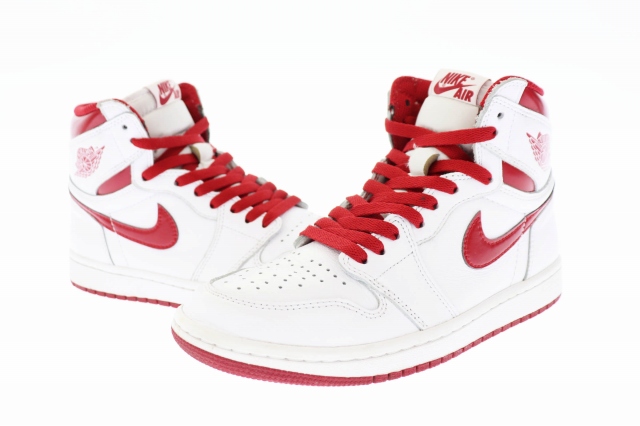 ナイキ NIKE AIR JORDAN 1 RETRO HIGH OG Metallic Red エア ジョーダン レトロ ハイ メタリック レッド  55088-103 25 白 赤 ホワイト レッド ブランド古着ベクトル 中古△□ 210925/107 メンズ 034-902109200006 |  ベクトルパーク