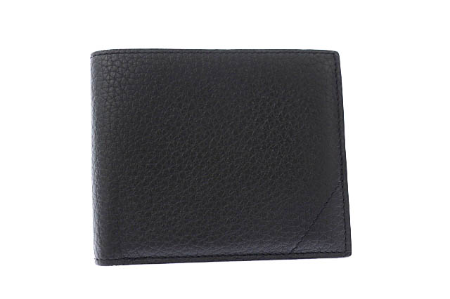 カミーユフォルネ Camille Fournet 二つ折財布 小銭入れなし 牛革 アリゲーター レザー 切替 札入れ カードケース 財布 2106 V0503 黒 ブラック ブランド古着ベクトル 中古 2113 103 メンズ 034 ベクトルパーク