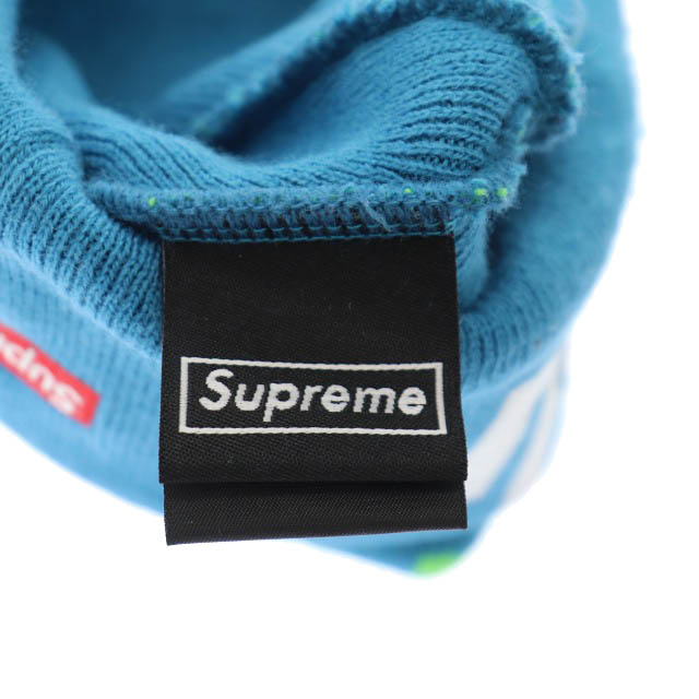 シュプリーム SUPREME 21AW New Era 2-Tone Logo Beanie ニューエラ 2トーン ロゴ ビーニー ニットキャップ 青 ブルー ブランド古着ベクトル 中古 ☆AA★▲ 220212/103 メンズ