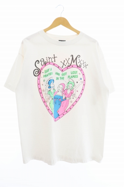 Saint Michael セント マイケル 21aw T Shirt Heart ハート エンジェル プリント 半袖 Tシャツ Sm 1 0000 005 Xl 白 ホワイト ブランド古着ベクトル 中古 2222 106 メンズ 034 ベクトルパーク
