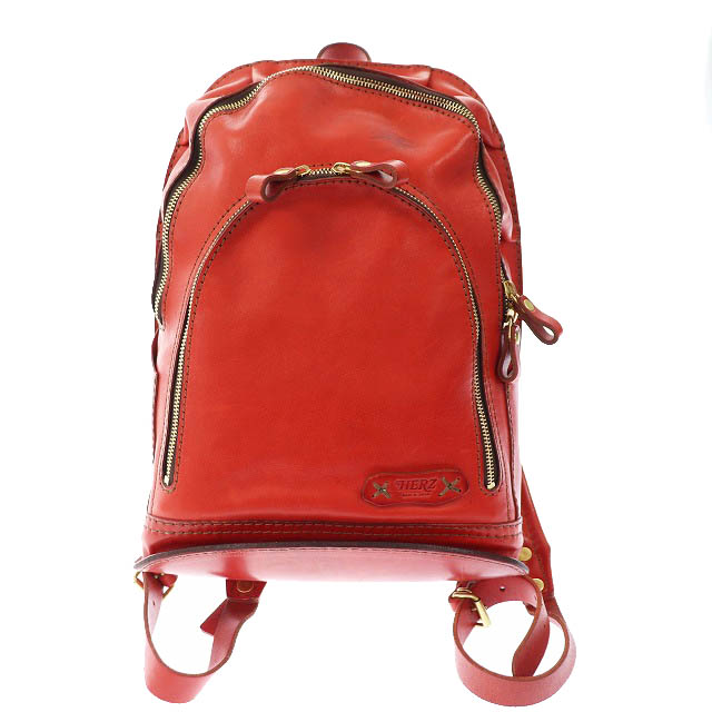 ヘルツ Herz Wファスナー ロケット リュック バックパック レザー R 1 赤 レッド ブランド古着ベクトル 中古 2716 103 メンズ 034 ベクトルパーク