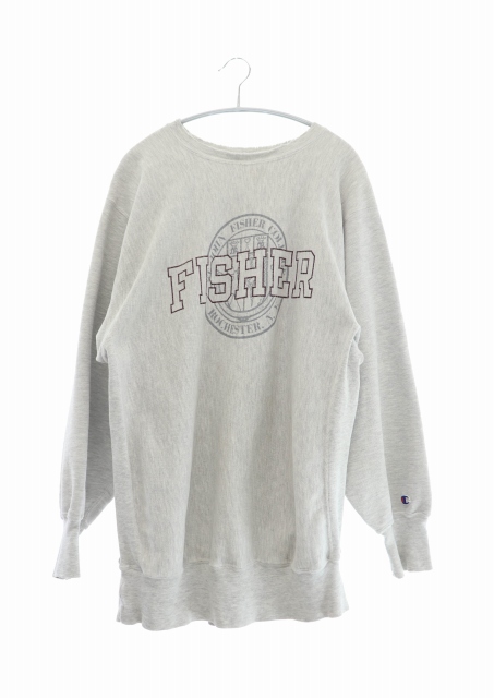 チャンピオン CHAMPION REVERSE WEAVE 90's 前期 FISHER リバースウィーブ フィッシャー カレッジ ロゴ プリント スウェット トレーナー 長袖 XXL 灰色 グレー ブランド古着ベクトル 中古 220523/109 メンズ 海外お取寄せ商品の通販 パーカー スウェット カレッジロゴ チャンピオン 長袖 古着 プリント グレー パーカー