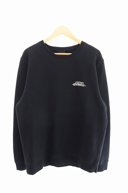 ステューシー Stussy Service サービス ロゴ 刺繍 スウェット トレーナー L 黒 ブラック ブランド古着ベクトル 中古 2724 107 メンズ 034 ベクトルパーク