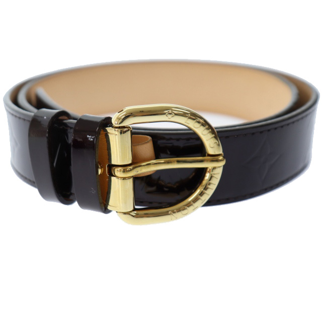 ルイヴィトン LOUIS VUITTON ヴェルニ サンチュール ベルト エナメル パテント レザー M6979 80/32 アマラント ブランド古着ベクトル 中古 ▲●■ 220704/103 レディース