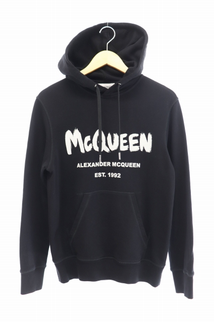 アレキサンダーマックイーン Alexander Mcqueen 年 グラフィティ ロゴ パーカー S 黒 ブラック ブランド古着ベクトル 中古 105 メンズ 034 ベクトルパーク